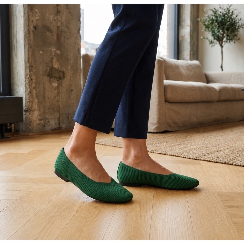 VIVAIA Margot‎ 2.0 Forest Green Knit Ballet Flats EU/39.5 US/8.5